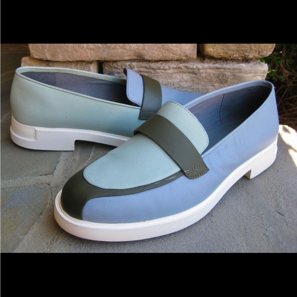 Camper Two-Tone Blue and Green Loafers